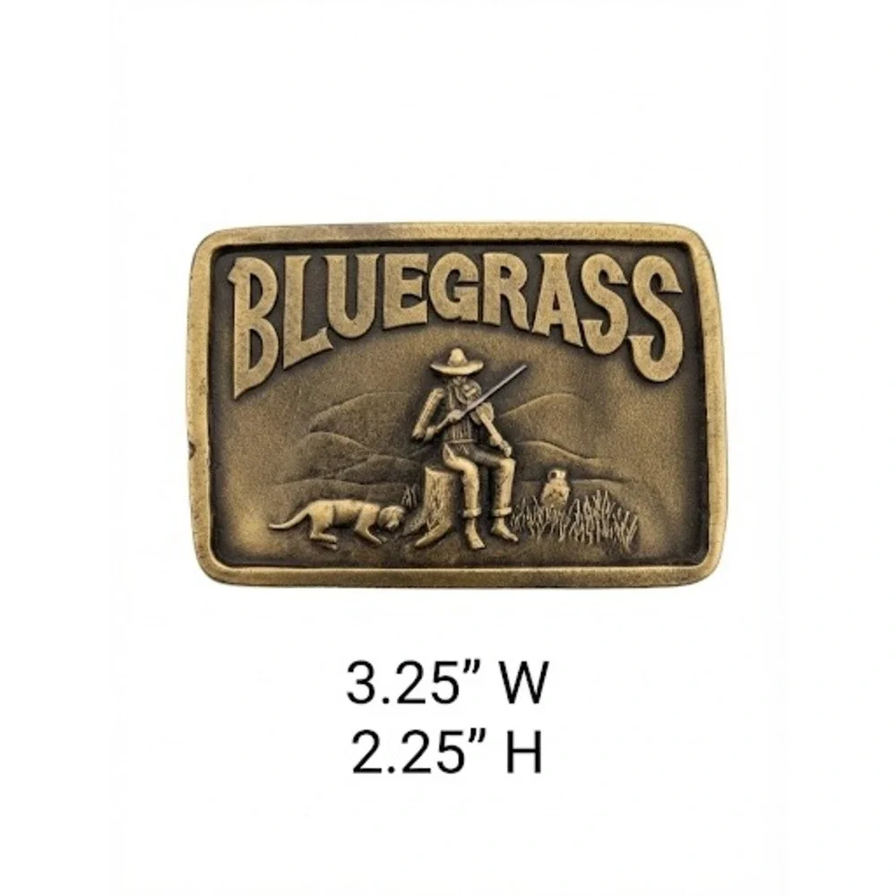 Vintage Indiana Metal Craft Bluegrass Fiddle Player Brass Belt Buckle J 98